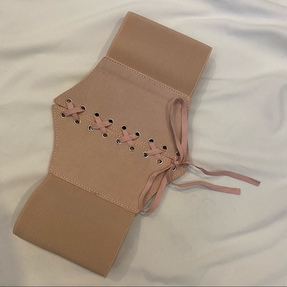 Pink Lace Up Corset Belt - Picture 4 of 8